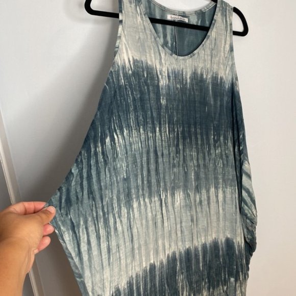 Bacidabali Women Grey Blue Tie Dye Sleeveless Sweater Dress Size Large - Picture 7 of 11